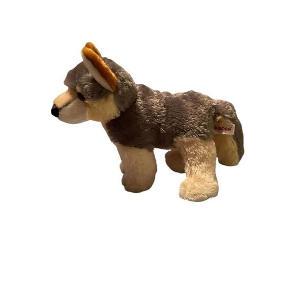 Aurora Kids Wolf Husky Dog Plush Stuffed Animal Realistic Black Eyes Gray White - Picture 2 of 11